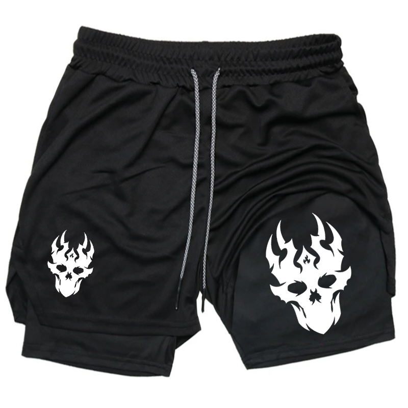 Running Gear Quick Dry - Coole bedruckte Herren-Sommer-Schnelltrocknende Doppellagen-Sportshorts, atmungsaktive, dehnbare,