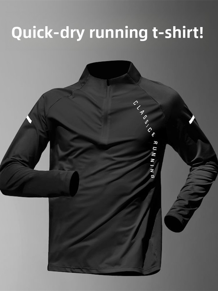 Running Gear Quick Dry - Herren Trainingskleidung Schnelltrocknend Langarm T-Shirt mit