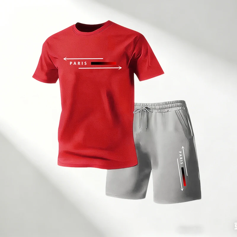 Running Gear Quick Dry - Herren Kurzarm-T-Shirts Shorts Zweiteiliges Set Sommer-Sportbekleidung