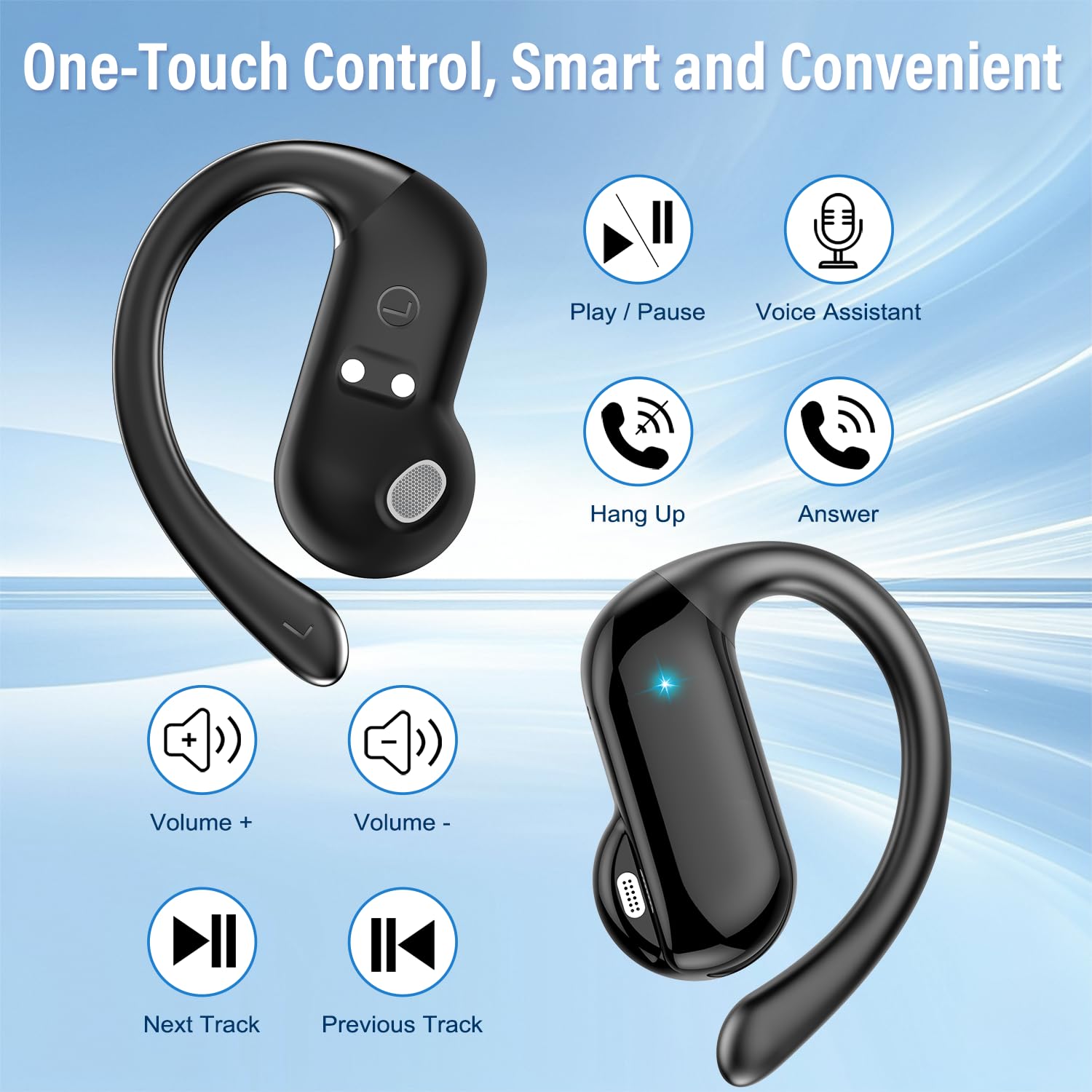 Earphone Sport Hook - 2026 Open-Ear-Ohrhörer Bluetooth 5.4 Kabellose Kopfhörer