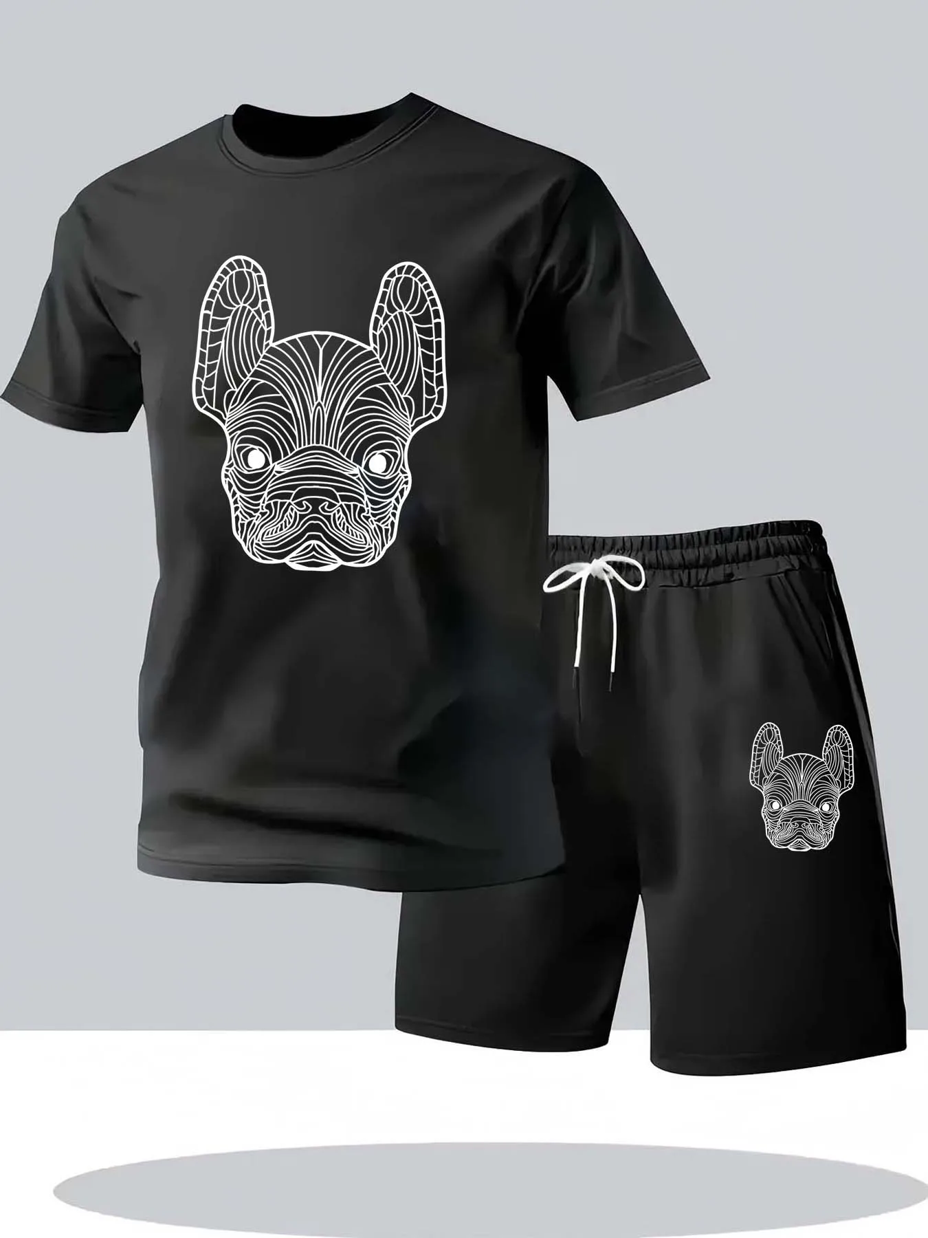 Running Gears - Sommer Herren Schnelltrocknendes Freizeit-Kurzarm-T-Shirt und Shorts