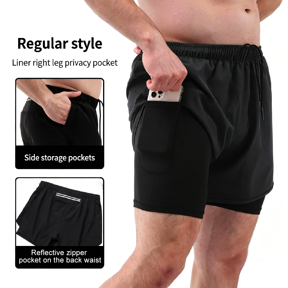 2-in-1-Laufshorts mit hoher Ta – Running Gear Quick Dry Bewertung und Preis